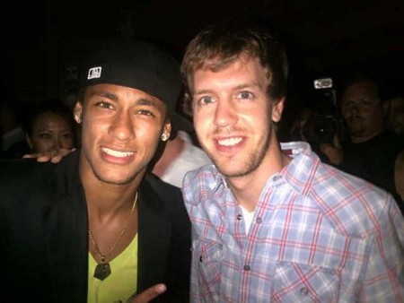 Neymar e Vettel juntos na noite brasileira